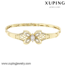 74584 Fashion Elegant Butterfly Cubic Zirconia Jewelry Bracelet in 14k Gold Color